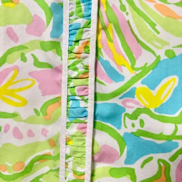 Lilly Pulitzer Fryer Shift Dress Size 4 Elephant Ears Multi Green Yellow Pink - Picture 5 of 15
